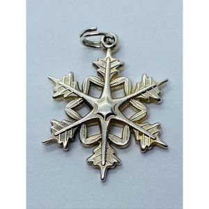 Tiffany & Co Large Snow Flake Sterling Silver Pendant Cham 29mm RARE SIZE